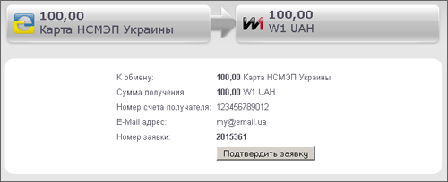 Выбор валюты для обмена
